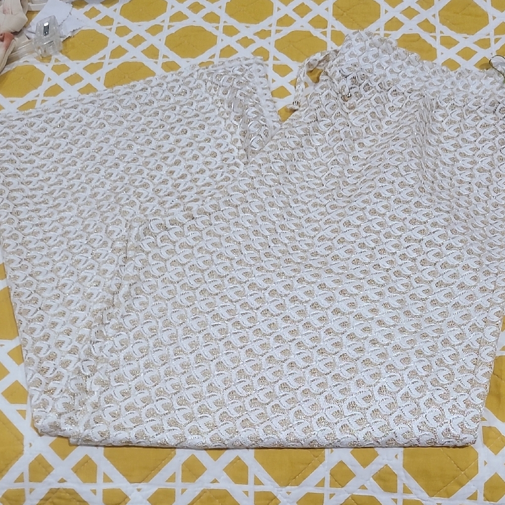 Swimsuit Coverup  White and Gold